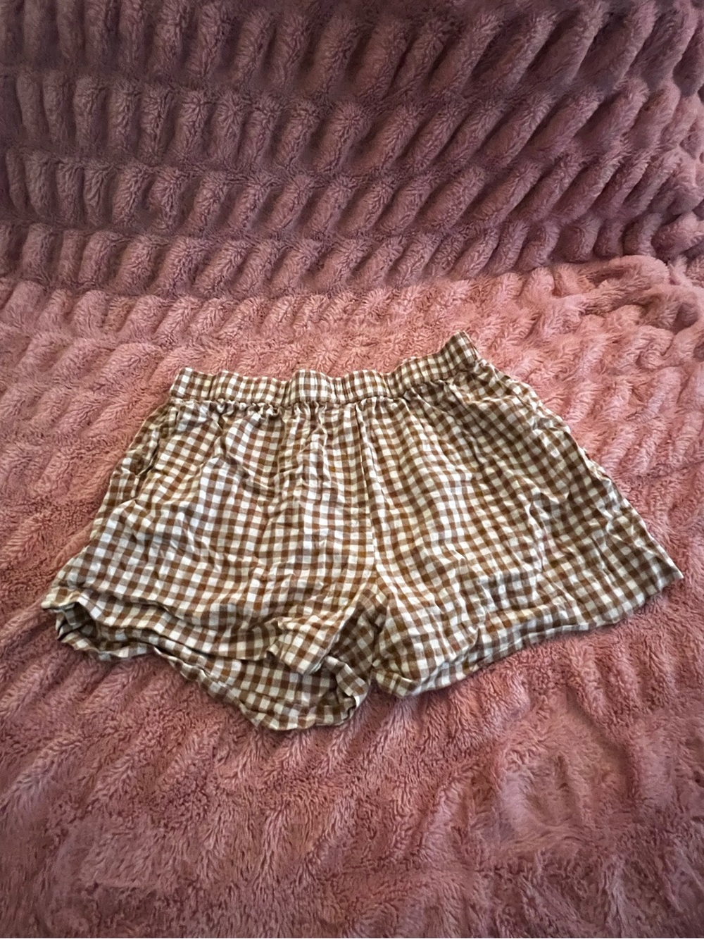 Shiny by Nature brown gingham boxer shorts